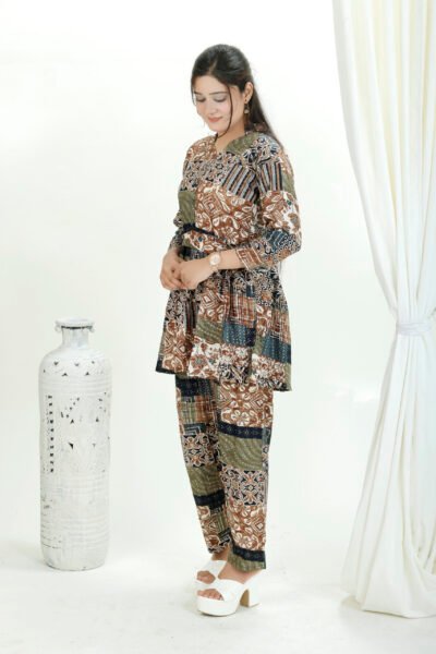 Multi Colour - premium Reyon dschrg print co-ord set for women